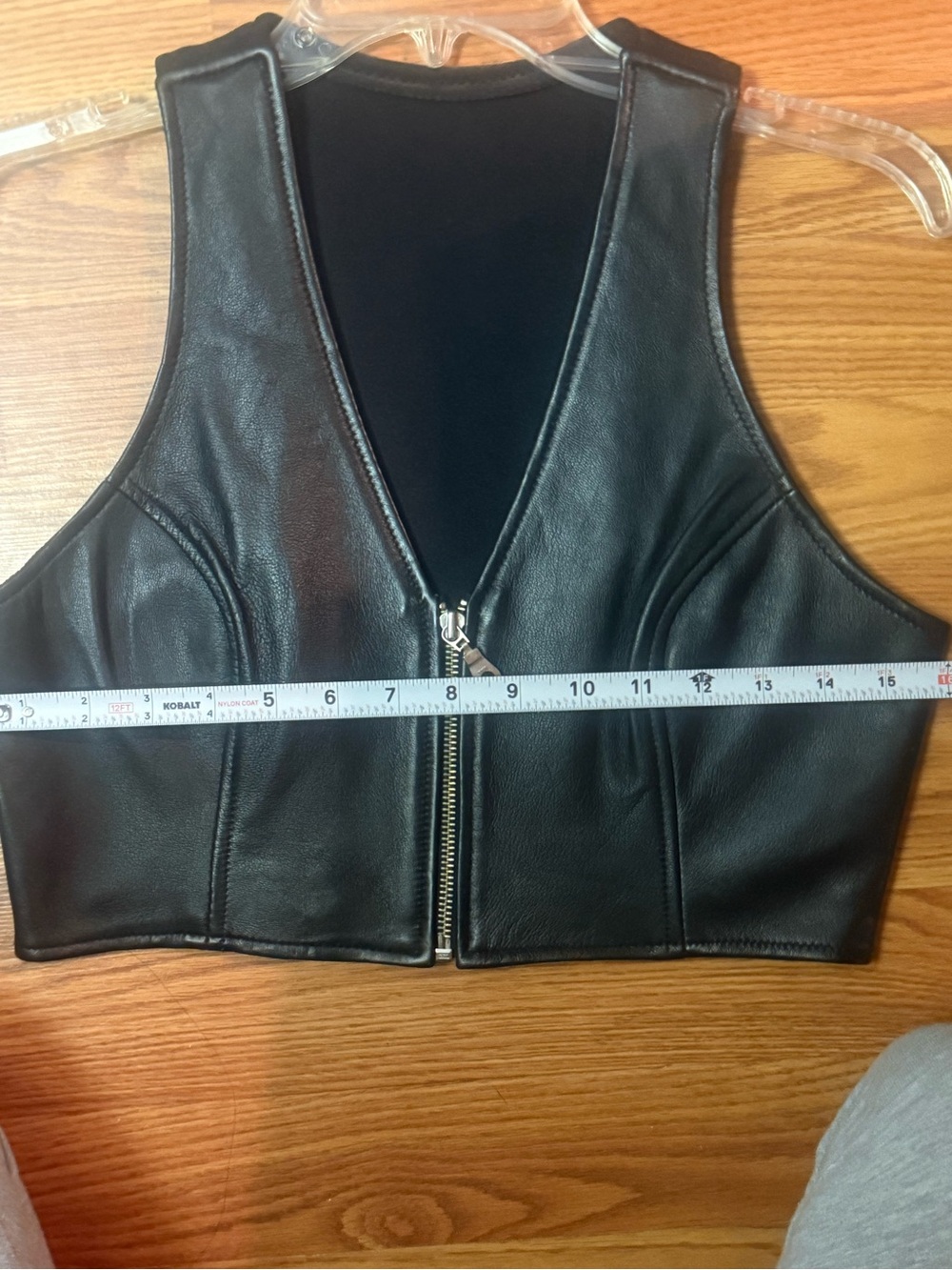 Black Leather (Front) Zip-Up Vest - Picture 4 of 4